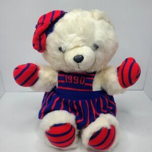 Vintage 1990 Kmart Dan Dee Santas Club Christmas Bear‎ Stuffed Animal Plush